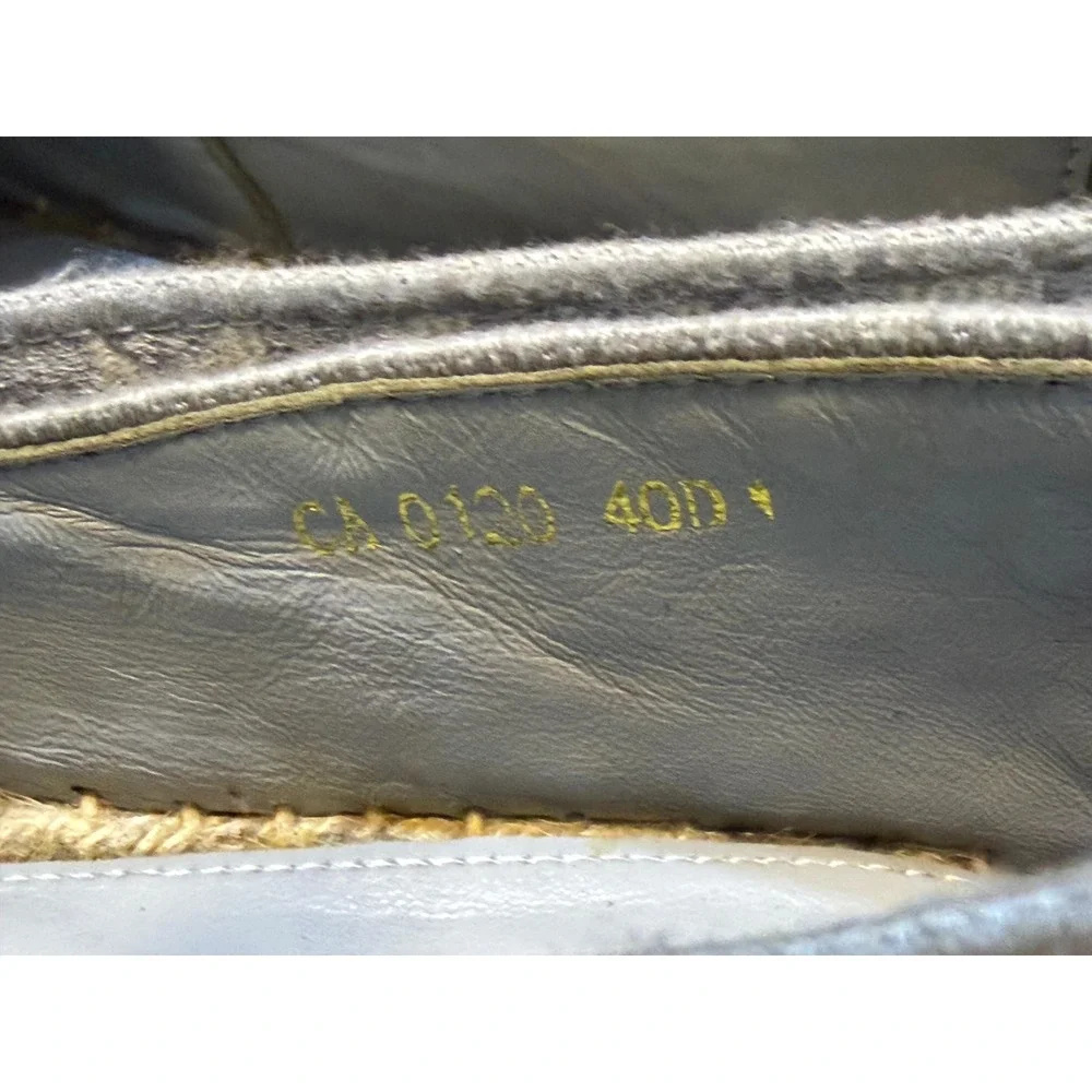 Christian Dior Granville Grey Oblique Embroidered Espadrilles Flats 40D CA0120